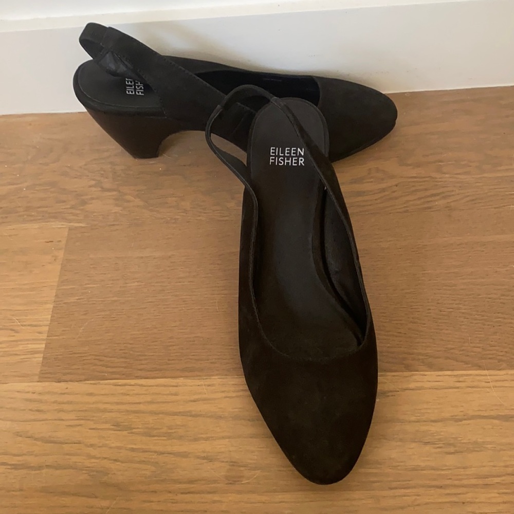 Eileen Fisher Leather Black Heels
